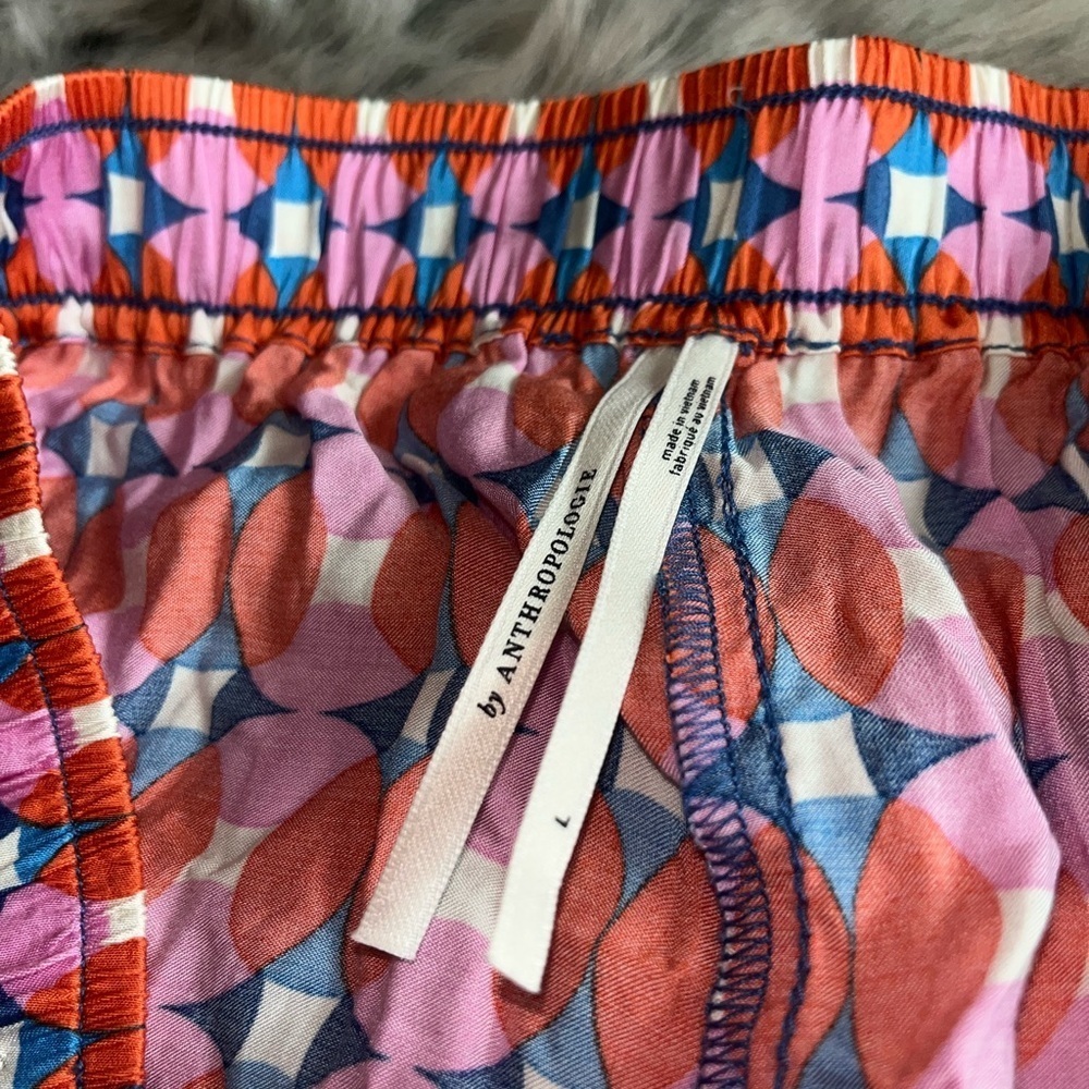 Anthropologie the Lilly geometric pj Shorts sz large L - Picture 4 of 8